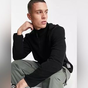 NWT Rains Fleece Half Zip Pullover Unisex Size L in Black